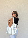 Maxi Tote Bag - Matcha Lines